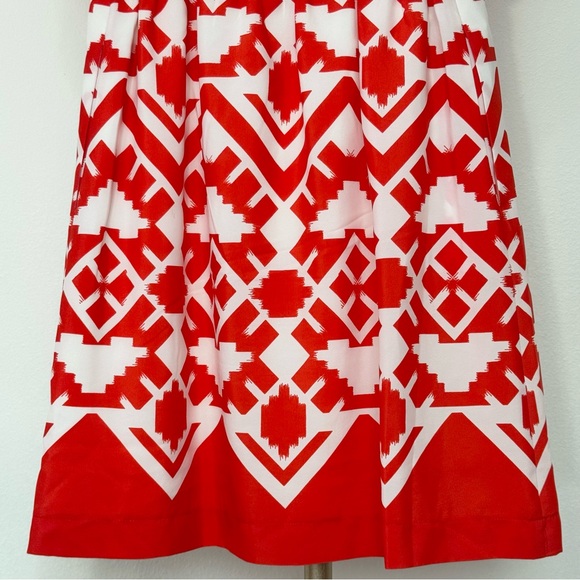 NWOT Eliza J Aztec Pattern Round Neck Batwing Sleeve Pleated Waist Shift Dress 4 - Picture 10 of 12